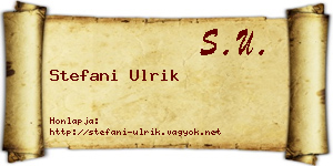 Stefani Ulrik névjegykártya